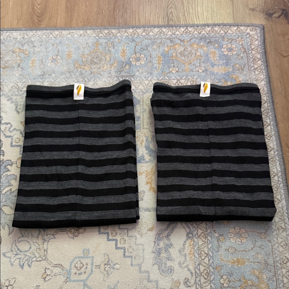 Black and Gray Striped leg warmers by RubiaWear